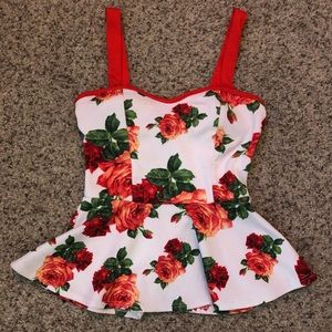 Floral Peplum tank top